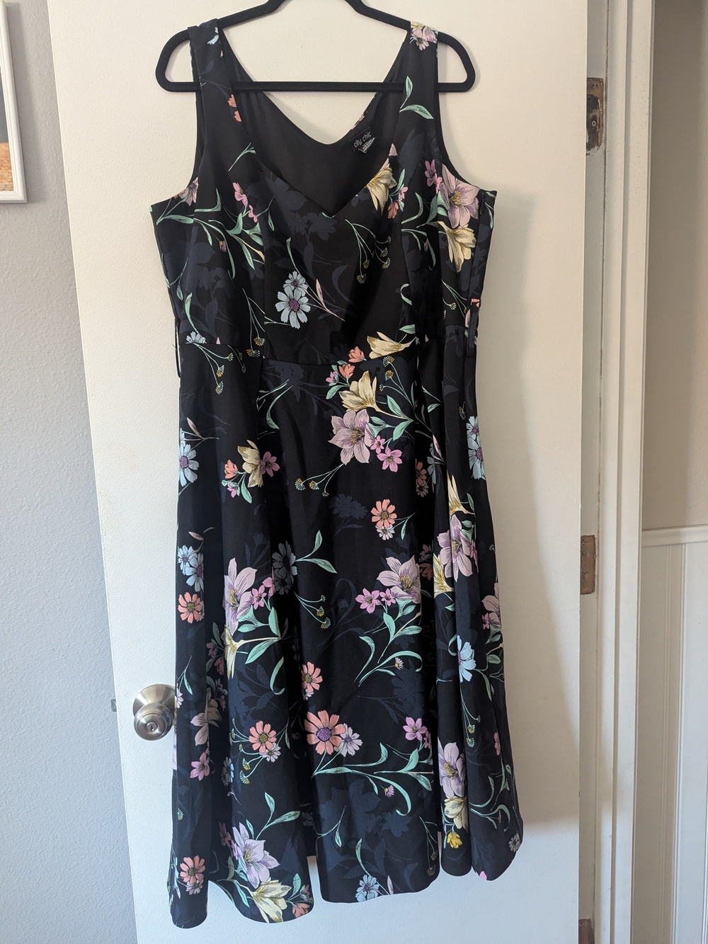 City Chic Floral Fit and Flare Dress